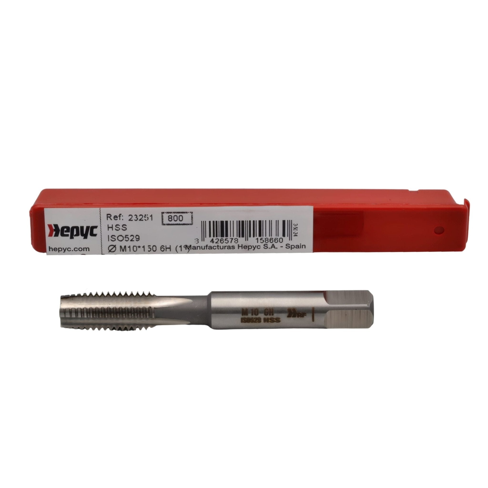 Hepyc 23251 – M10 x 1.5mm HSS ISO529 Straight Flute Hand Tap 6H - Twin Eagle Imports