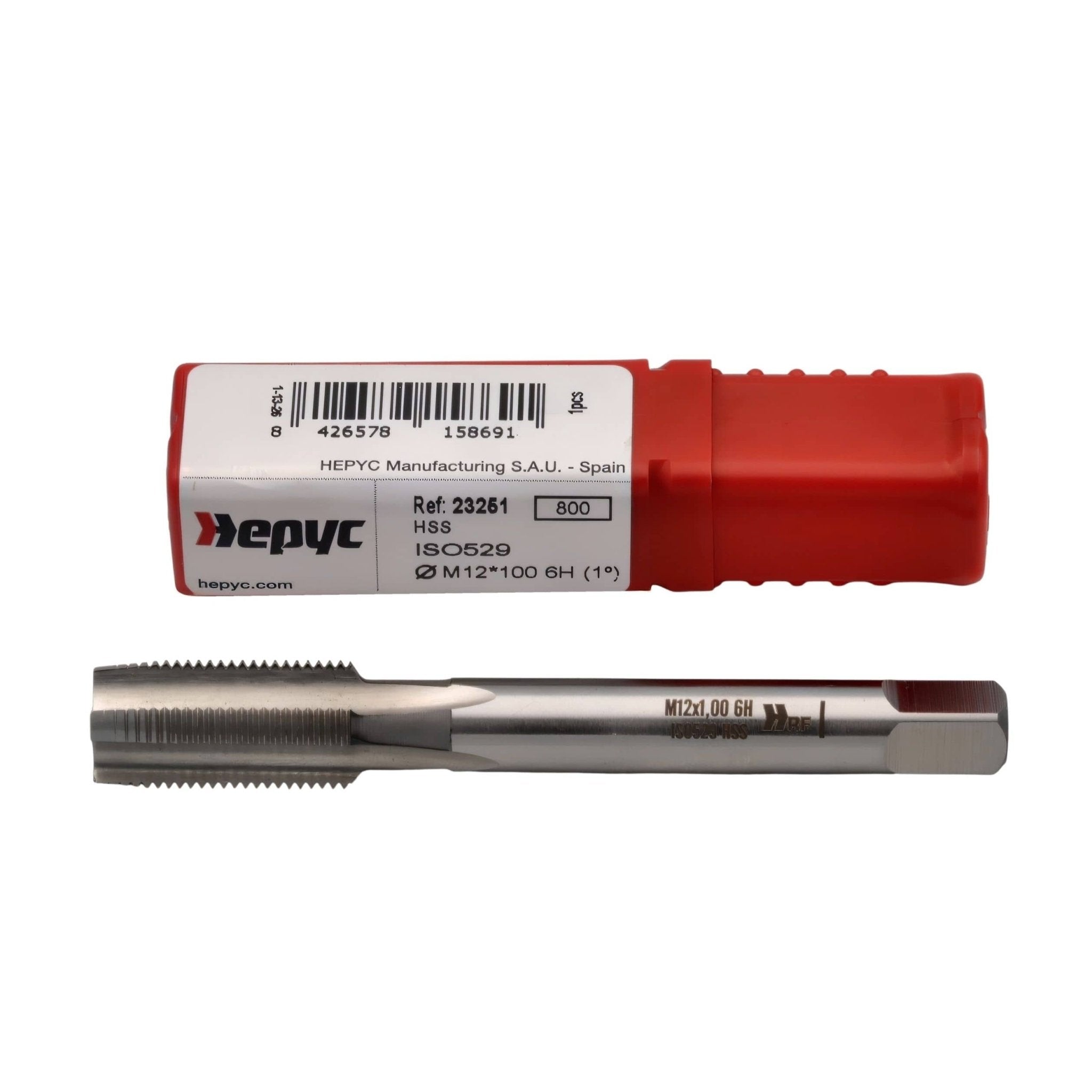 Hepyc 23251 – M12 x 1.0mm HSS ISO529 Straight Flute Hand Tap 6H Taper - Twin Eagle Imports
