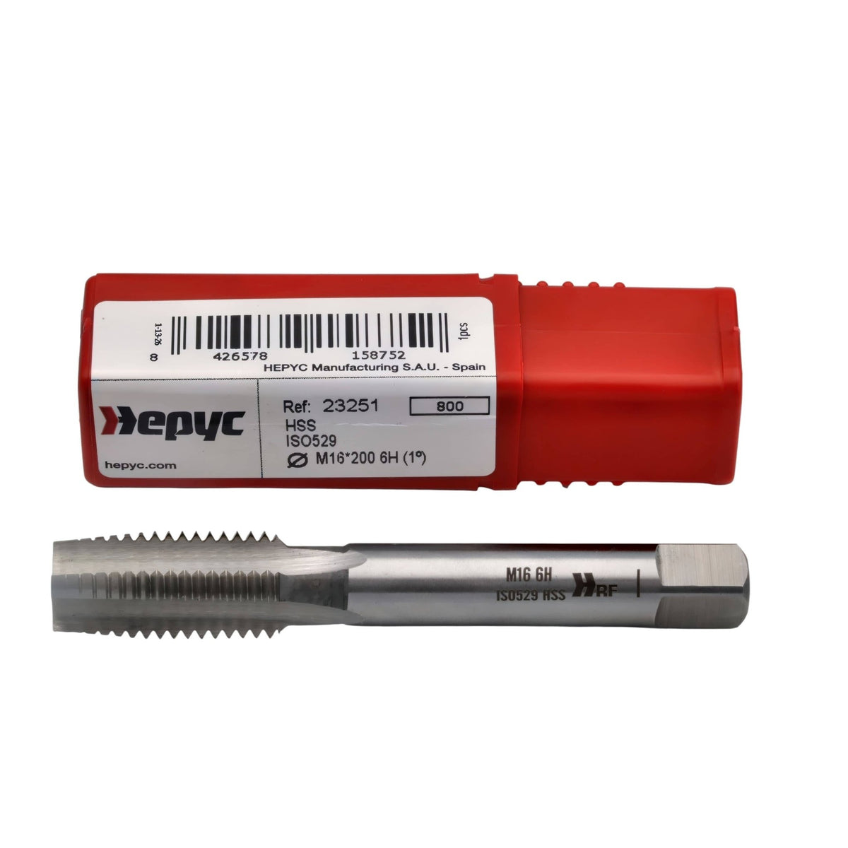 Hepyc 23251 – M16 x 2.0mm HSS ISO529 Straight Flute Hand Tap 6H Taper - Twin Eagle Imports