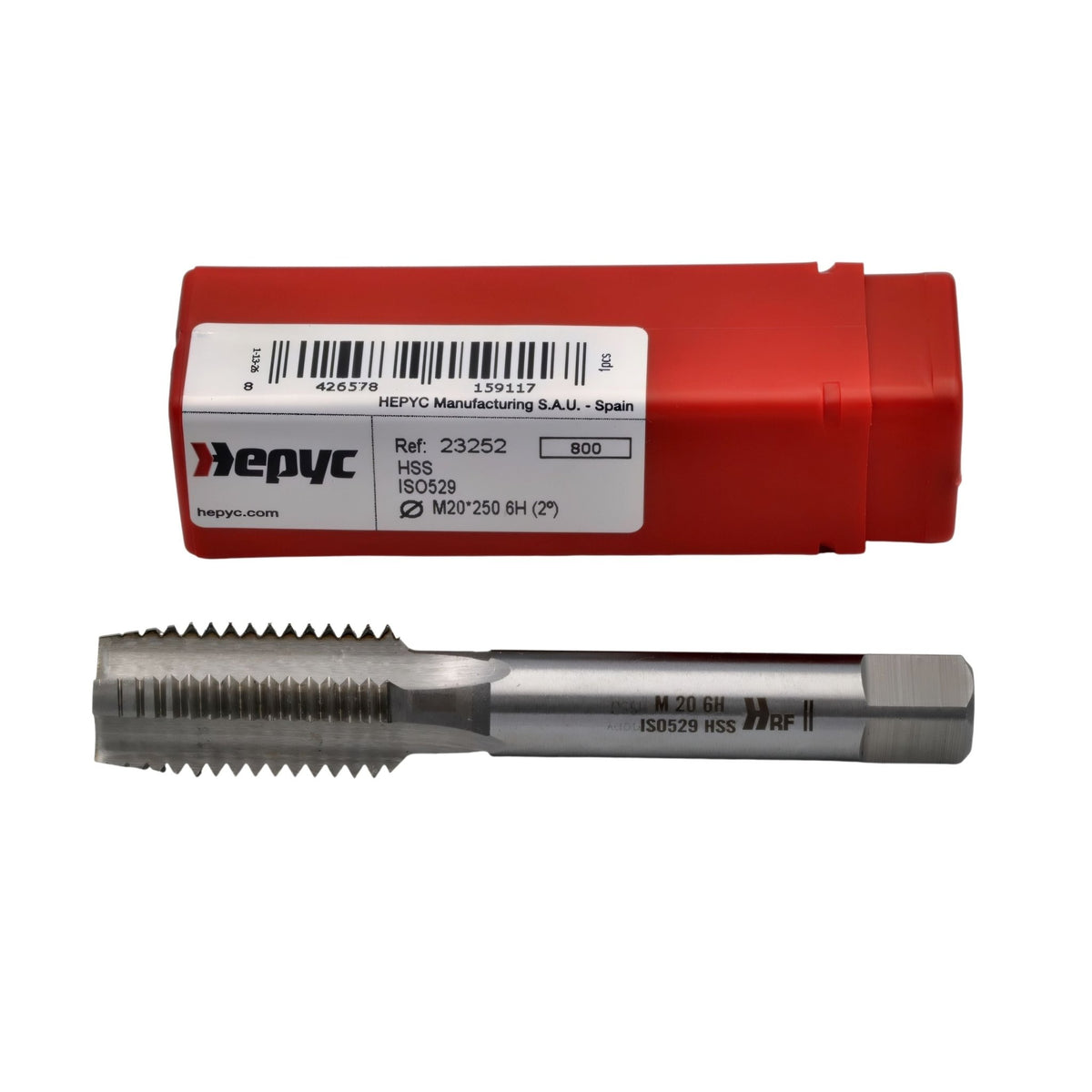 Hepyc 23252 – M20 x 2.5mm HSS ISO529 Straight Flute Hand Tap 6H Intermediate - Twin Eagle Imports