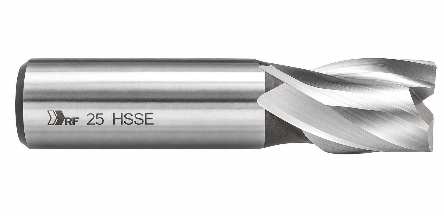 Hepyc 25mm HSSE DIN327N End Mill 2 Flute 30° Helix Short Series - Twin Eagle Imports