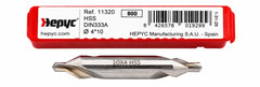 Hepyc 4mm HSS DIN333A Centre Drill 118° Tip 60° Centre Angle - Twin Eagle Imports