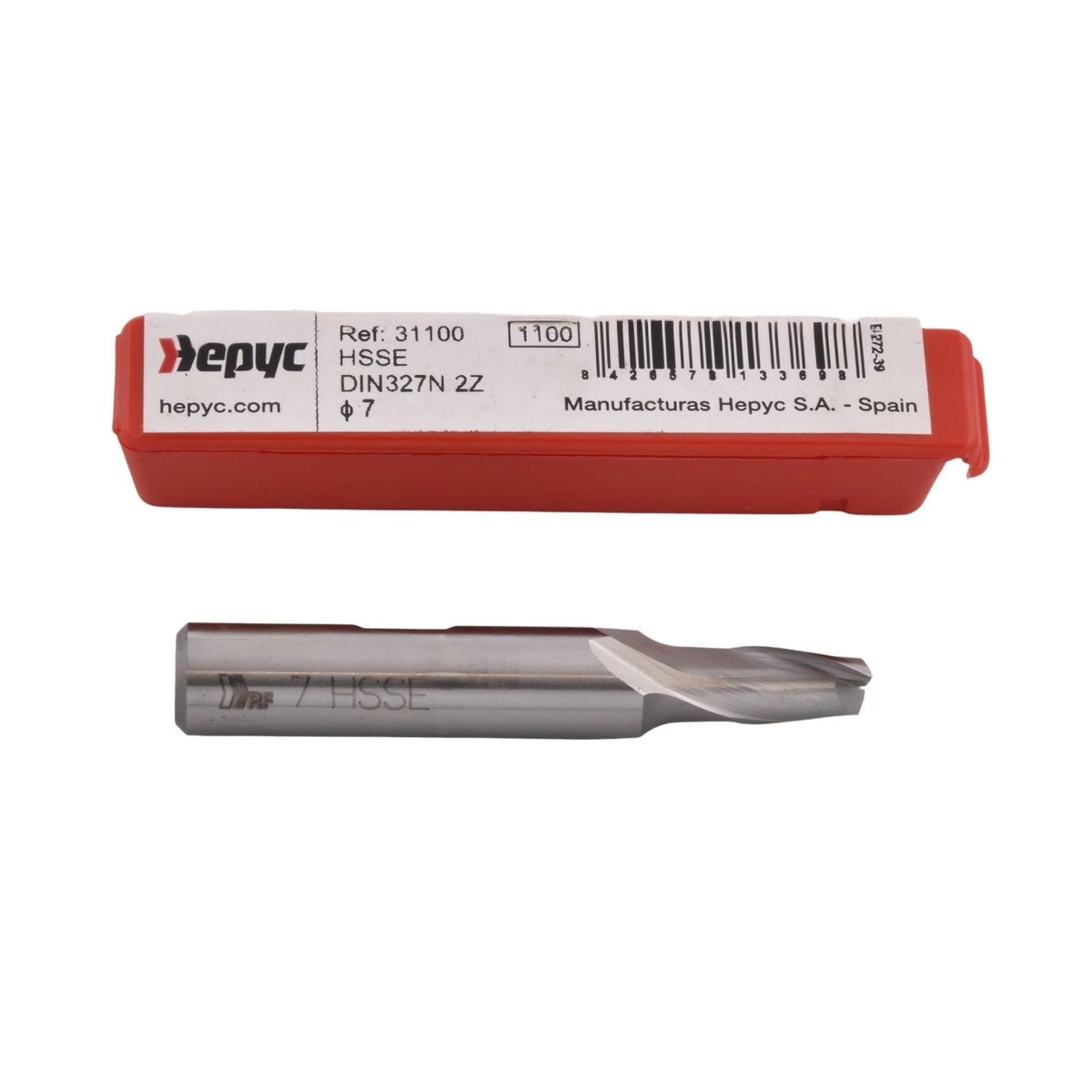 Hepyc 7mm Cobalt HSS End Mill DIN327N Short Series 2 Flute 30° Helix - Twin Eagle Imports