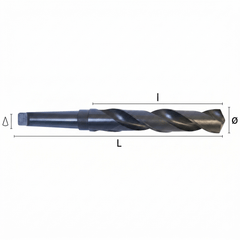 HEPYC DRILLS Hepyc 27/32" HSS Morse Taper Shank Drill MT2 DIN 345