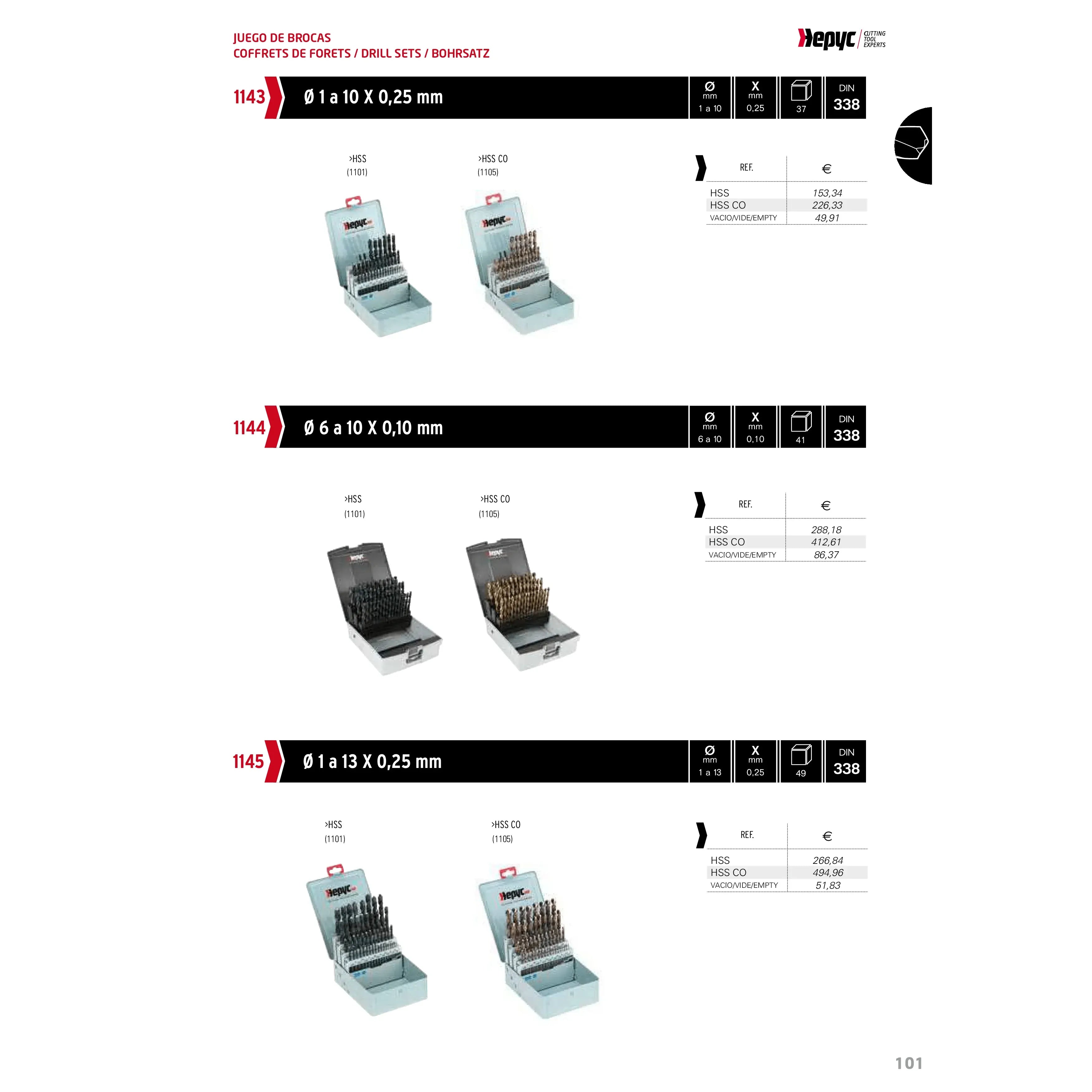 HEPYC DRILLS Hepyc 6–10mm HSS Jobber Drill Bit Set 0.1mm Increments (41-Piece, DIN 338)