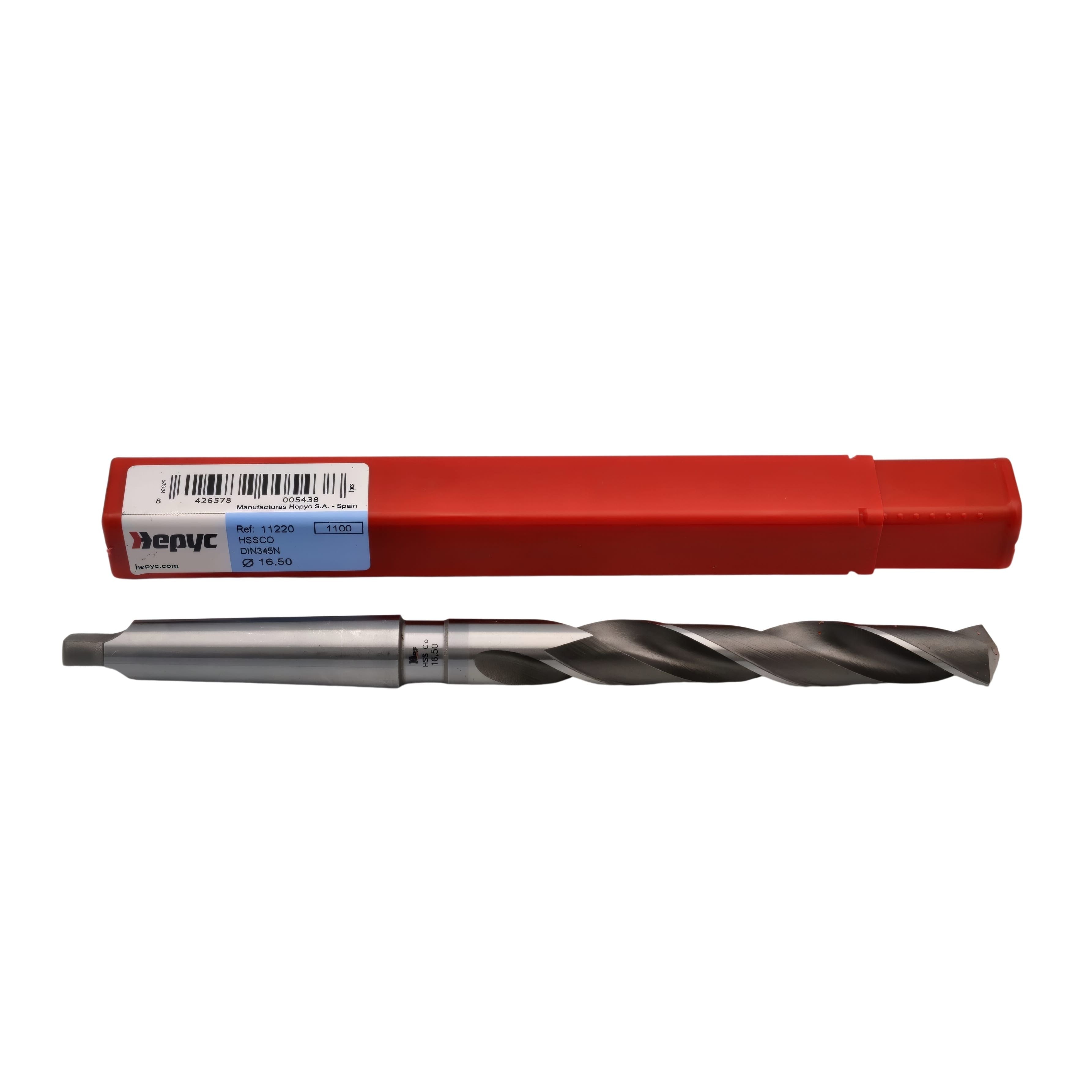 HEPYC DRILLS Hepyc HSSCo Taper Shank Drill Bit 16.5mm DIN345N CM2