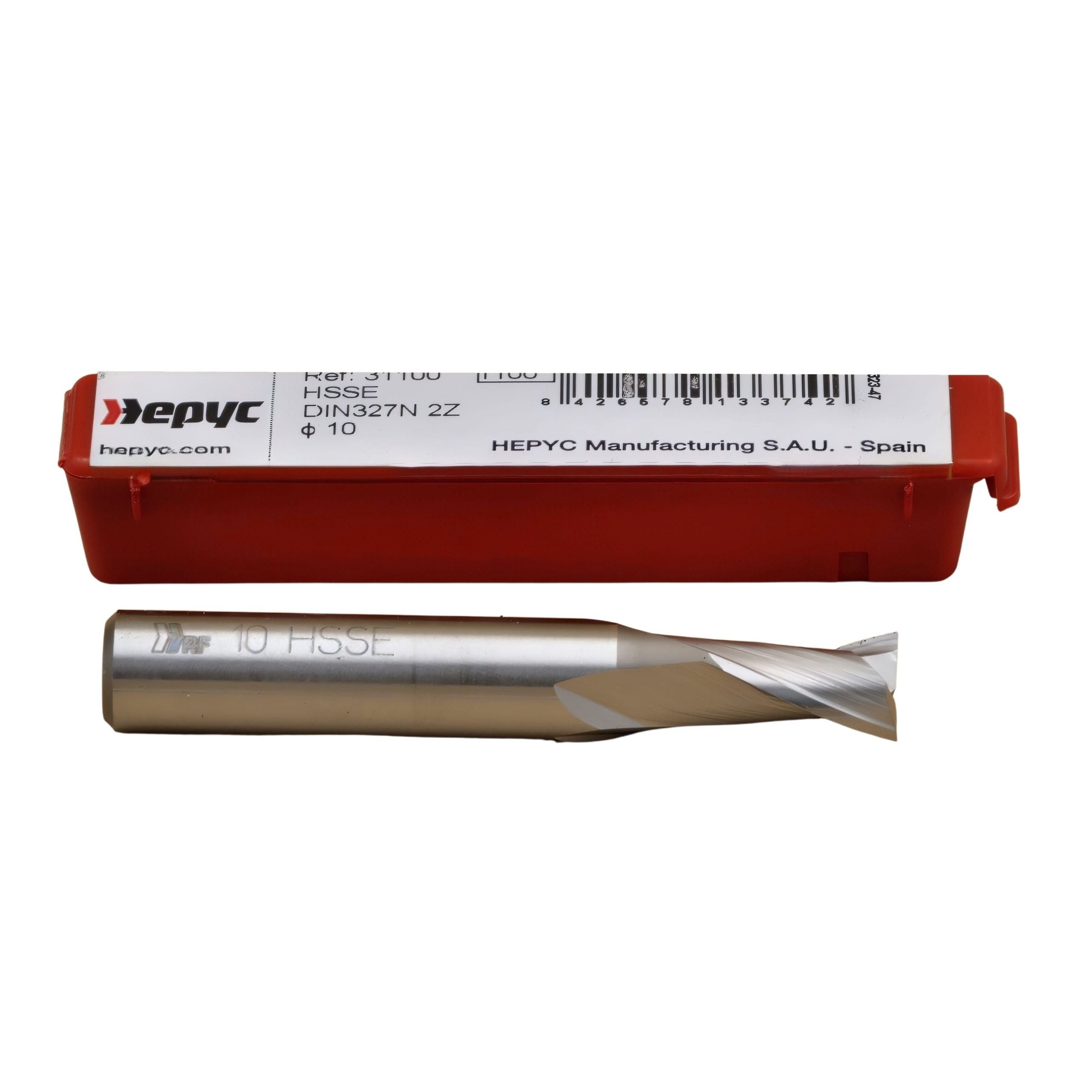 HEPYC ENDMILL Hepyc 10mm Cobalt HSS End Mill DIN327N Short Series 2 Flute 30° Helix