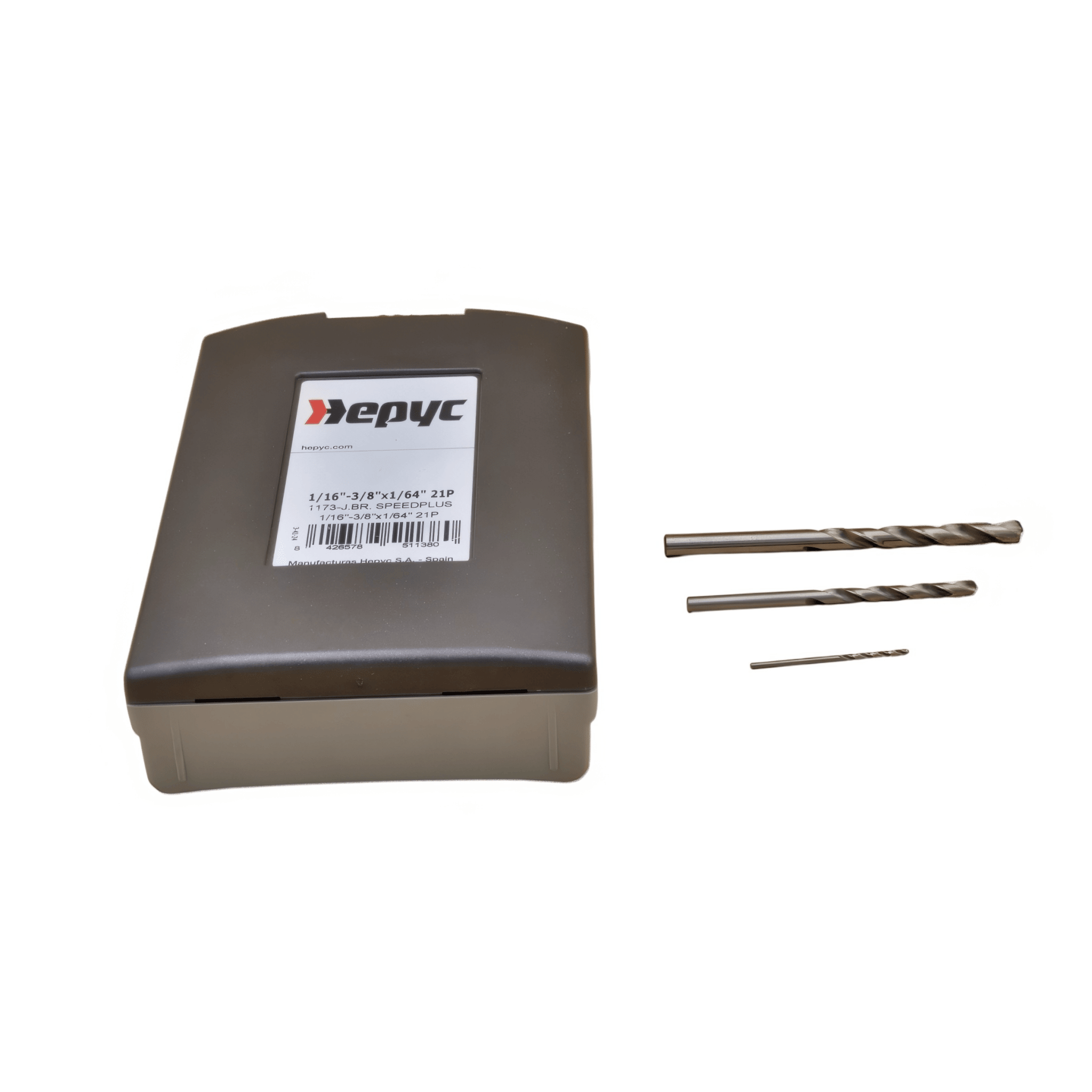 Hepyc HSS Drill Set 1/16"–3/8" x 1/64" (21 Pieces) - Twin Eagle Imports