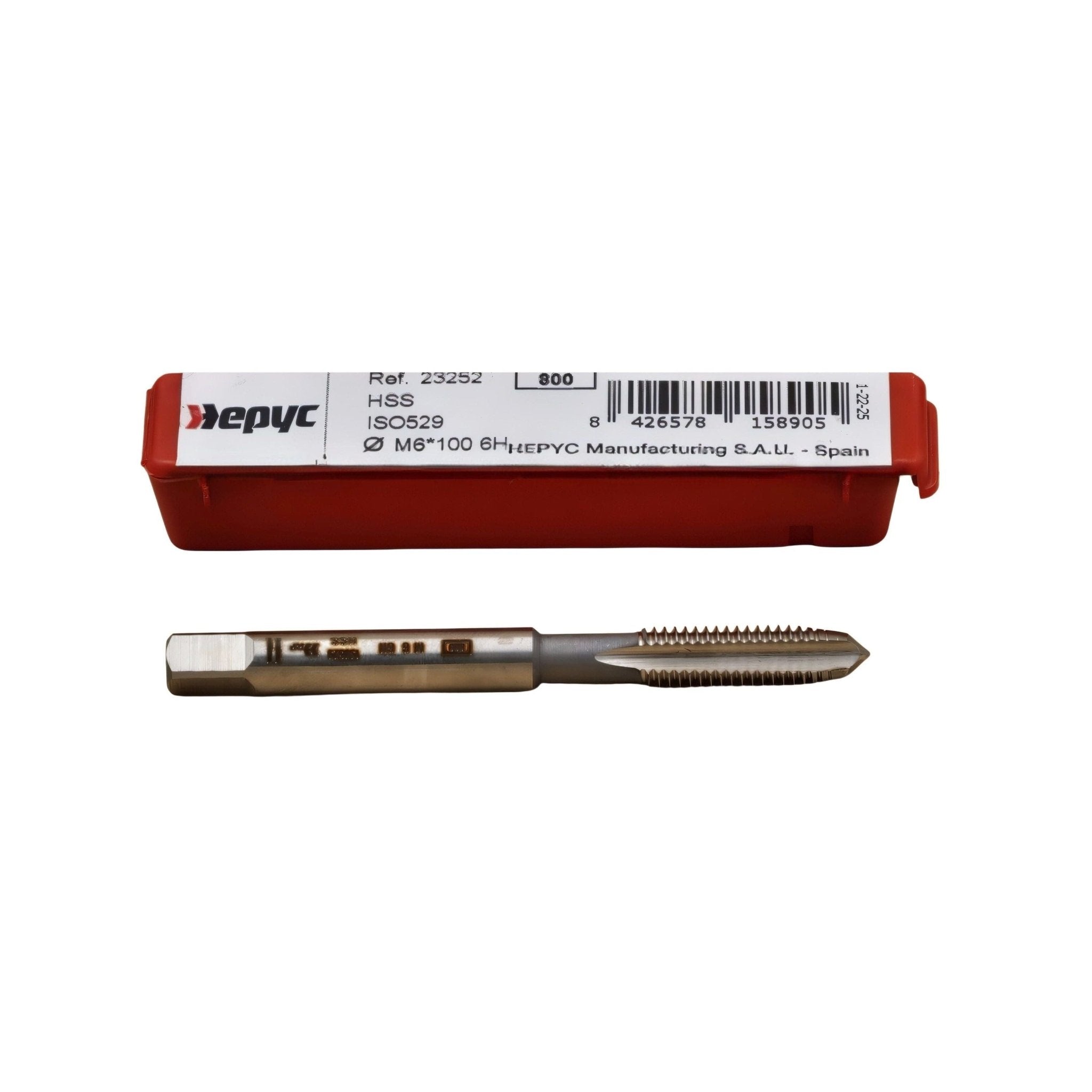 Hepyc Machine Tap HSS ISO 529B M6 × 1.00 – DIN 13 Form B Gun, 6H - Twin Eagle Imports