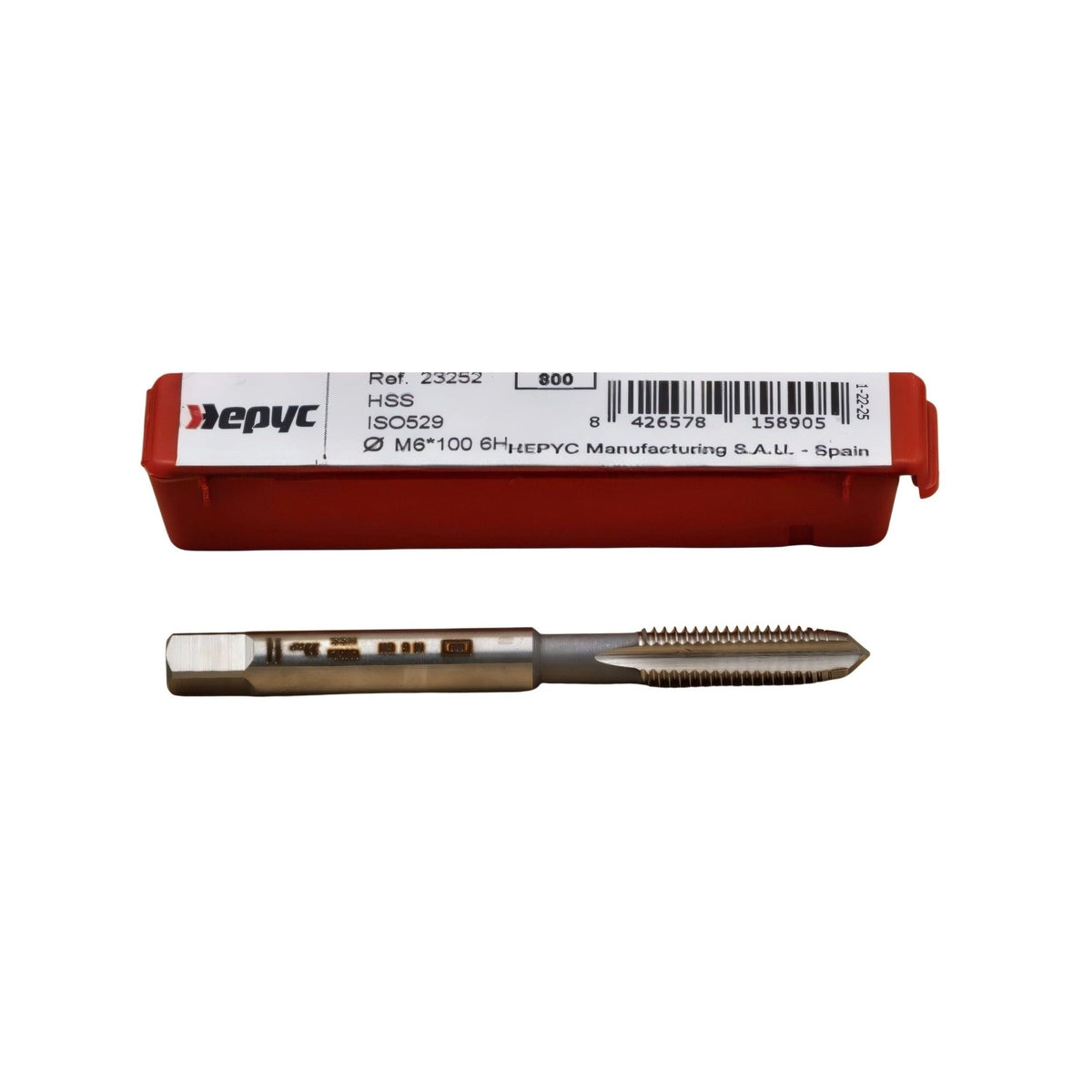 Hepyc Machine Tap HSS ISO 529B M6 × 1.00 – DIN 13 Form B Gun, 6H - Twin Eagle Imports