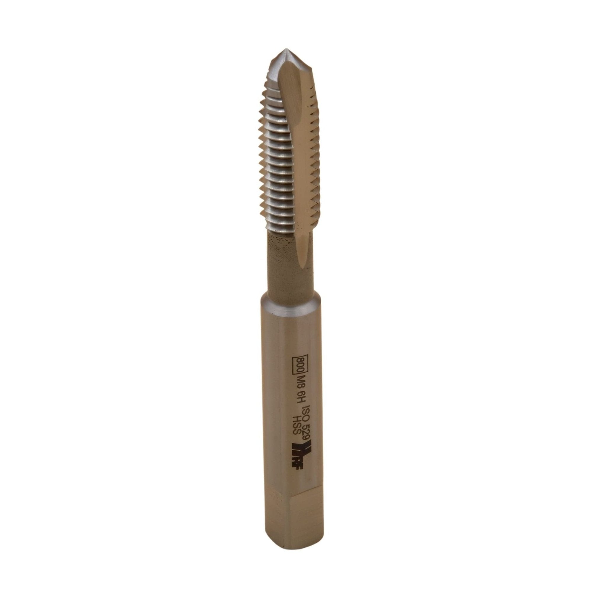 Hepyc Tap HSSE ISO 529B M8 × 1.25 – DIN 13 Form B Gun, 6H, 3XD - Twin Eagle Imports