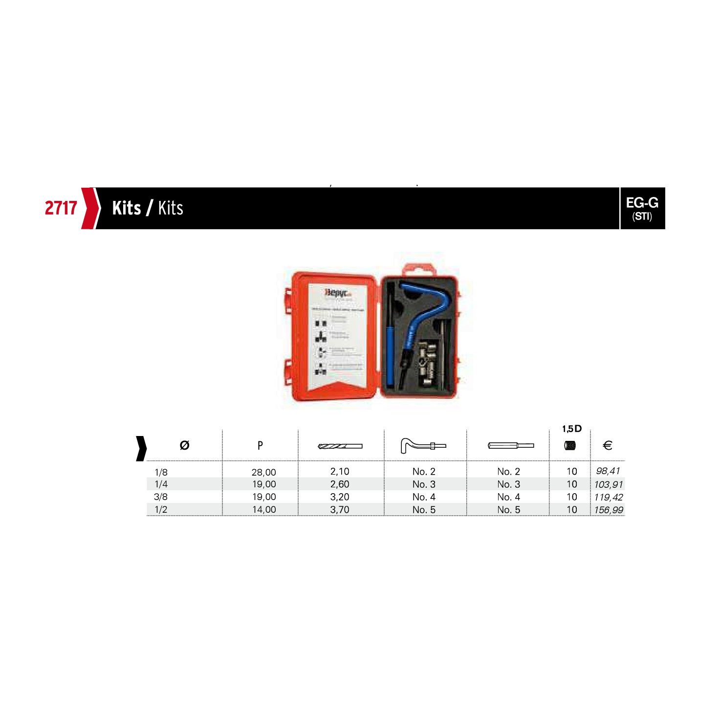 HEPYC THREAD REPAIR Hepyc Insert Thread Repair Kit G 1/2–14