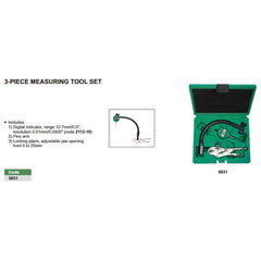 Insize 3-Piece Measuring Tool Set Dial Indicator Series 5031-E - Twin Eagle Imports