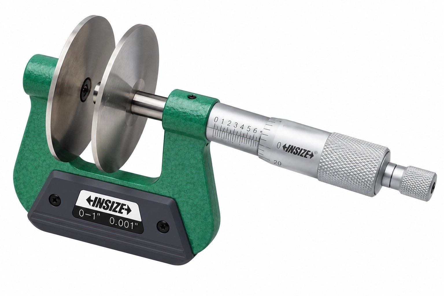 INSIZE 3289-1 Large Disc Micrometer 0–1" Range 0.001" Graduation - Twin Eagle Imports