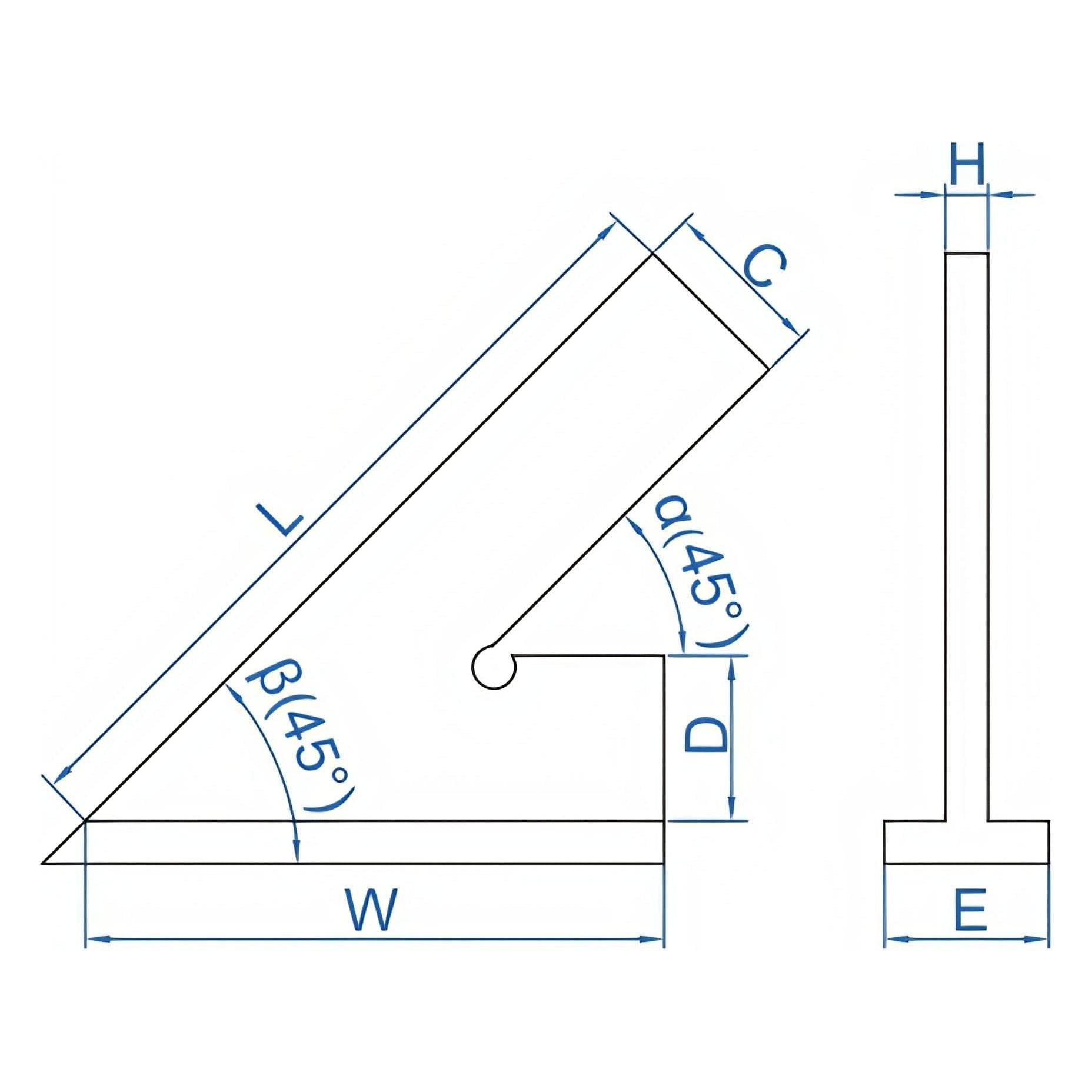 Insize 45° Square 120x80mm Range Series 4747-120 - Twin Eagle Imports