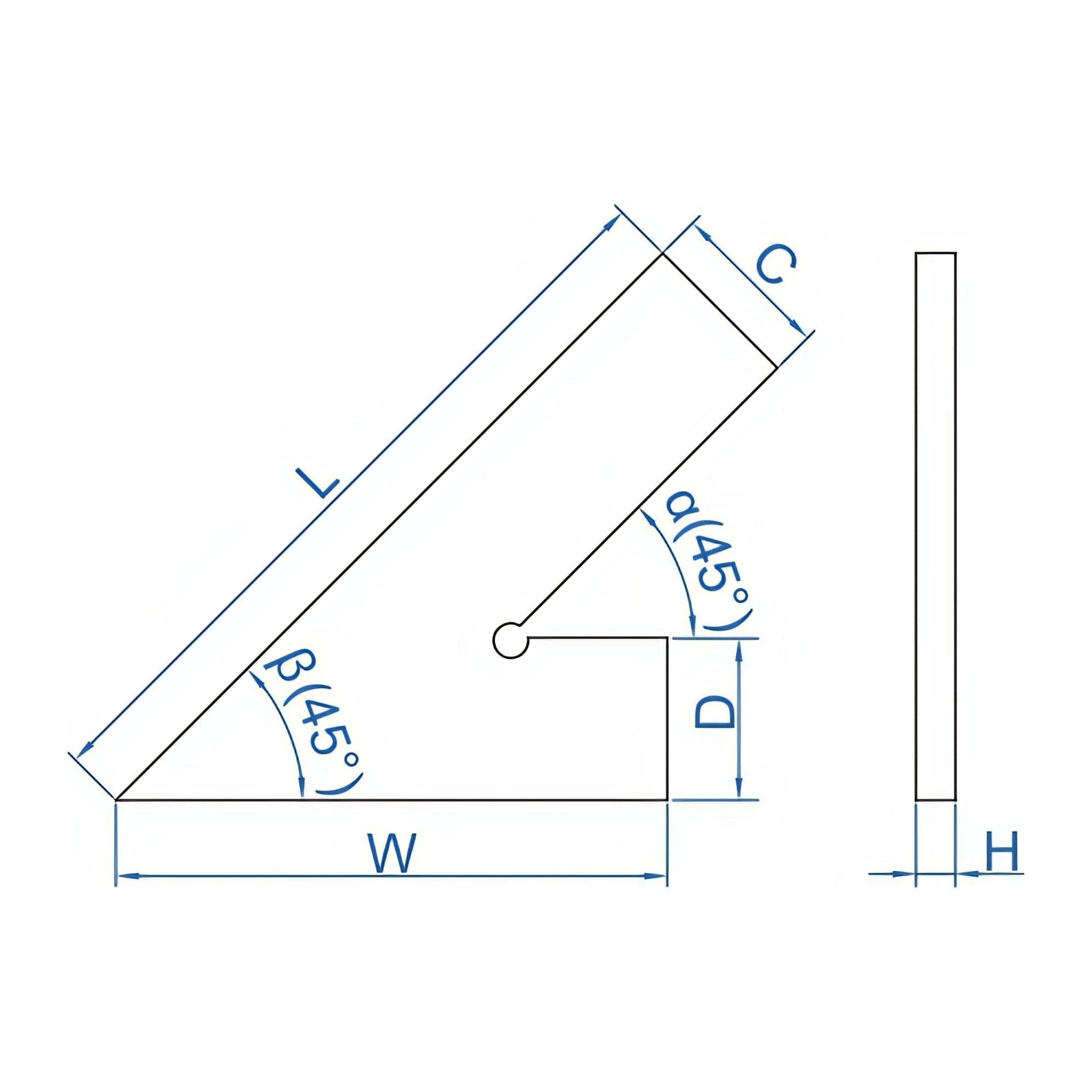 Insize 45° Square Range Series 100x70mm Series 4745-1100 - Twin Eagle Imports