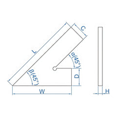 Insize 45° Square Range Series 100x70mm Series 4745-1100 - Twin Eagle Imports