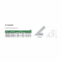 Insize 45° Square Range Series 120x80mm Series 4745-1120 - Twin Eagle Imports