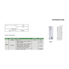 Insize 4853-1 Sheet Metal Thickness Gauge - Twin Eagle Imports