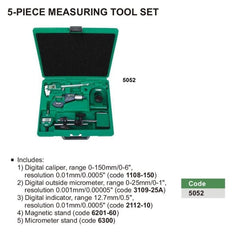 Insize 5pc Measuring Tool Set Series 5052 - Twin Eagle Imports