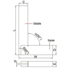 Insize 90° Flat Edge Square 75x50mm Range Series 4792-75 - Twin Eagle Imports