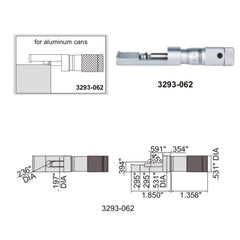Insize Aluminium Can Seam Micrometer 0-0.6" Range Series 3293-062 - Twin Eagle Imports