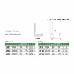 Insize Beveled Edge Square 200×130 mm Grade 0 Series 4790-2000 - Twin Eagle Imports