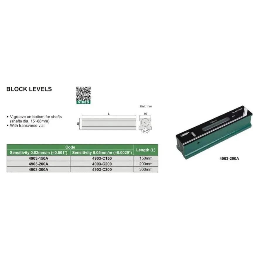 Insize Block Level 200mm Series 4903-200A - Twin Eagle Imports