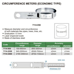 Insize Circumference Tape 2190-3460mm Range Series 7114-3460 - Twin Eagle Imports