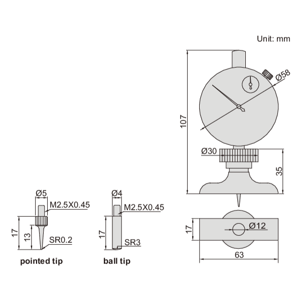 Insize Dial Depth Gauge 0-10mm x 0.01mm Range Series 2341-101A - Twin Eagle Imports