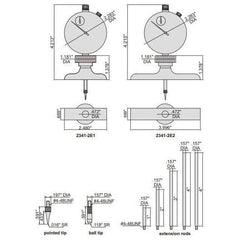 Insize Dial Depth Gauge 0-12" x 0.001" Range Series 2341-2E2 - Twin Eagle Imports