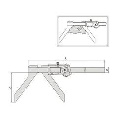 Insize Digital Arc Radius Caliper 5-150mm/0.2-6" Range Series 1189-150B - Twin Eagle Imports
