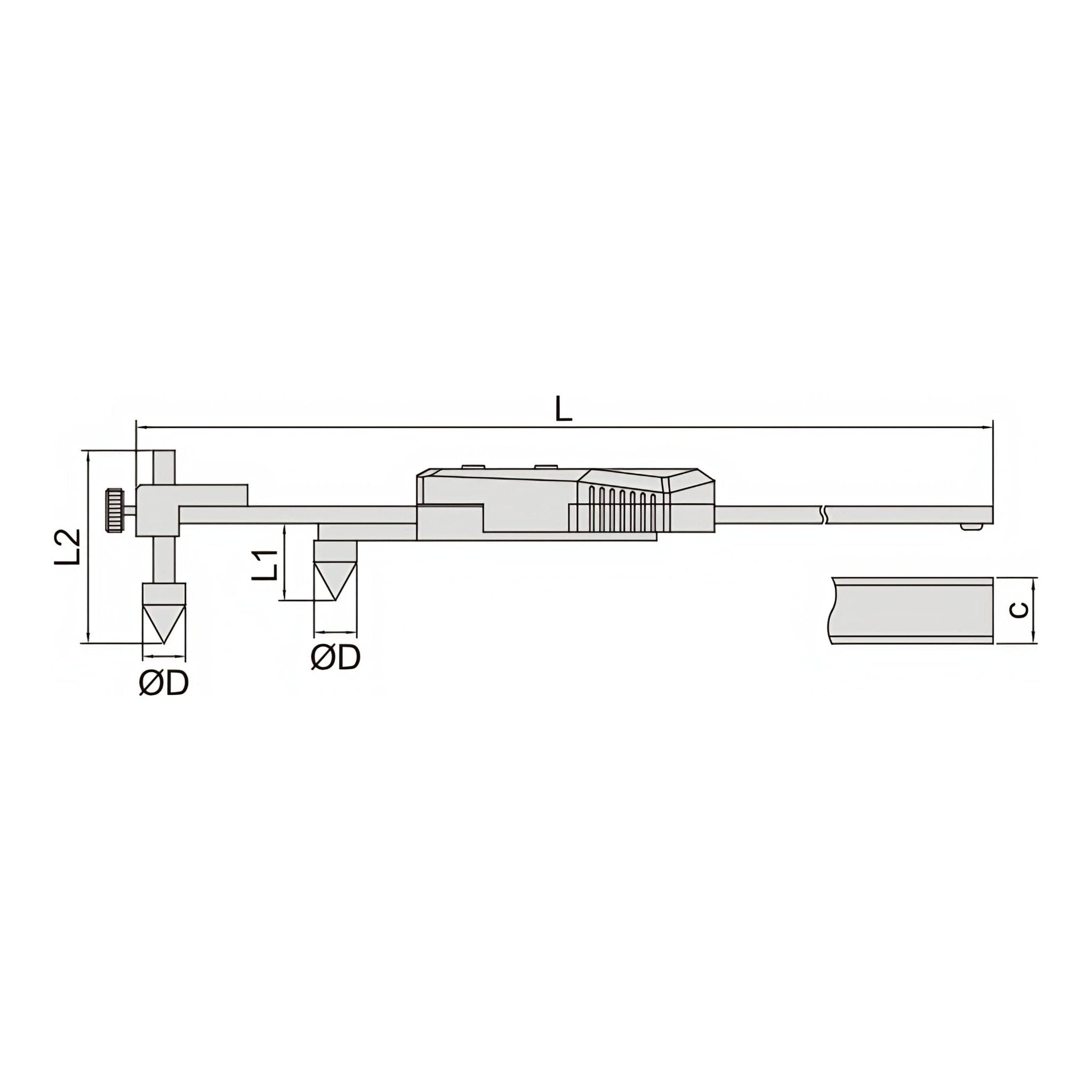 Insize Digital Back-Jaw Caliper 10-300mm/0.4-12" Range Series 1177-300 - Twin Eagle Imports