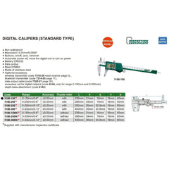 Insize Digital Caliper 0-150mm/0-6" Range Series 1108-150 - Twin Eagle Imports