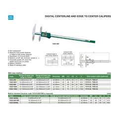 Insize Digital Centerline Caliper 5-300mm Range Series 1525-300 - Twin Eagle Imports