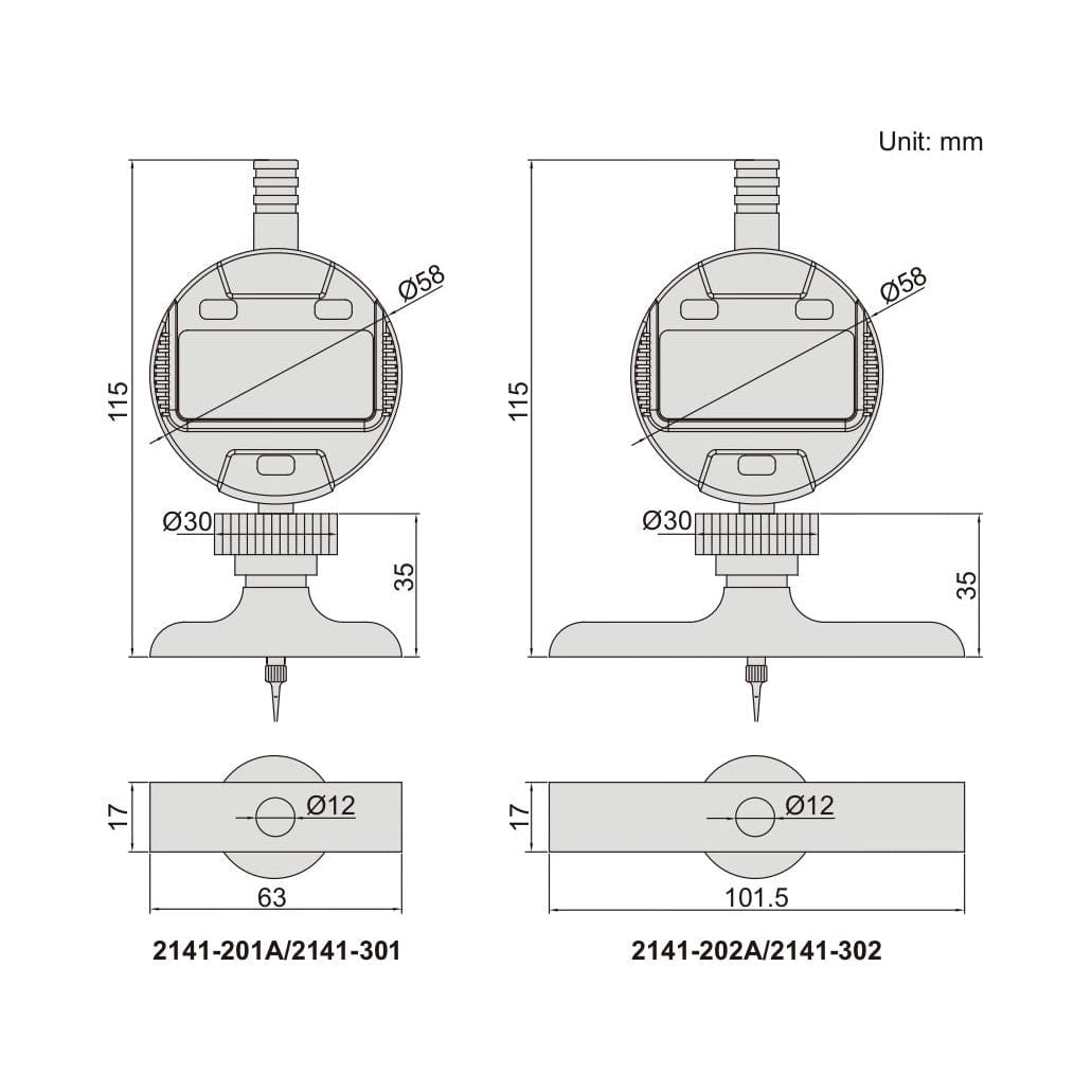 Insize Digital Depth Gauge 0-300mm/0-12" Range Series 2141-202A - Twin Eagle Imports