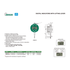 Insize Digital Indicator 10mm/0.4" Range Series 2109-10 - Twin Eagle Imports