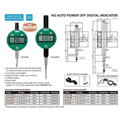 Insize Digital Indicator 12.7mm/0.5" Range Series 2113-101 - Twin Eagle Imports