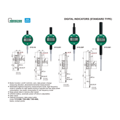 Insize Digital Indicator 25.4mm/1" Range Series 2112-251 - Twin Eagle Imports