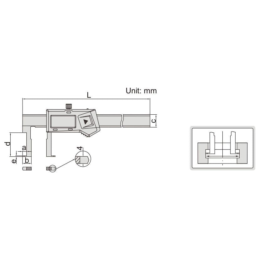 Insize Digital Inside Groove Caliper 22-150mm Range Series 1120-150A - Twin Eagle Imports