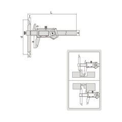 Insize Digital Offset Caliper 0-200mm/0-8" Range Series 1186-200A - Twin Eagle Imports