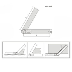 Insize Digital Protractor 200mm 0-360° Range Series 2176-200 - Twin Eagle Imports