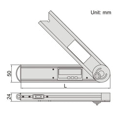 Insize Digital Protractor 250mm 0-360° Range Series 2171-250 - Twin Eagle Imports