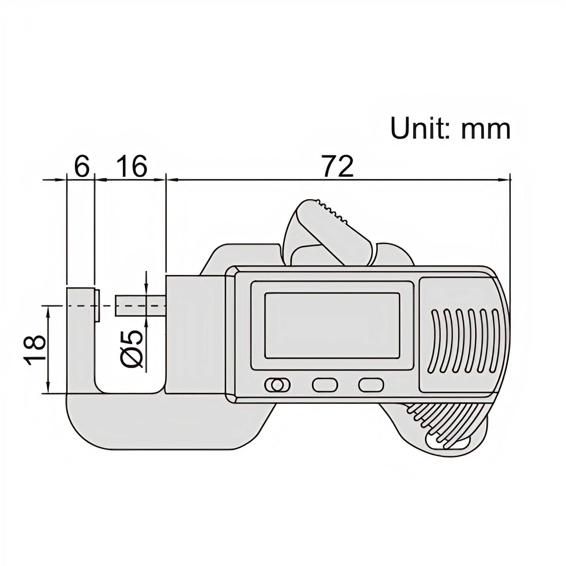Insize Digital Snap Gauge 0-12mm/0-0.5" Range Series 2166-12 - Twin Eagle Imports