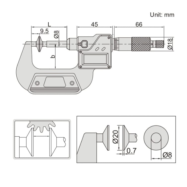 Insize Digital Spindle Disc Micrometer 0-25mm Range Series 3594-25A - Twin Eagle Imports