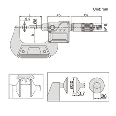Insize Digital Spindle Disc Micrometer 0-25mm Range Series 3594-25A - Twin Eagle Imports