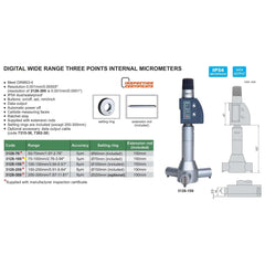 Insize Digital Three Points Micrometer Set 70-100mm/ 2.76-3.94" Range Series 3128-100 - Twin Eagle Imports