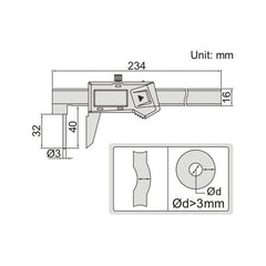 Insize Digital Tube Thickness Caliper 0-150mm/0-6" Range Series 1161-150A - Twin Eagle Imports