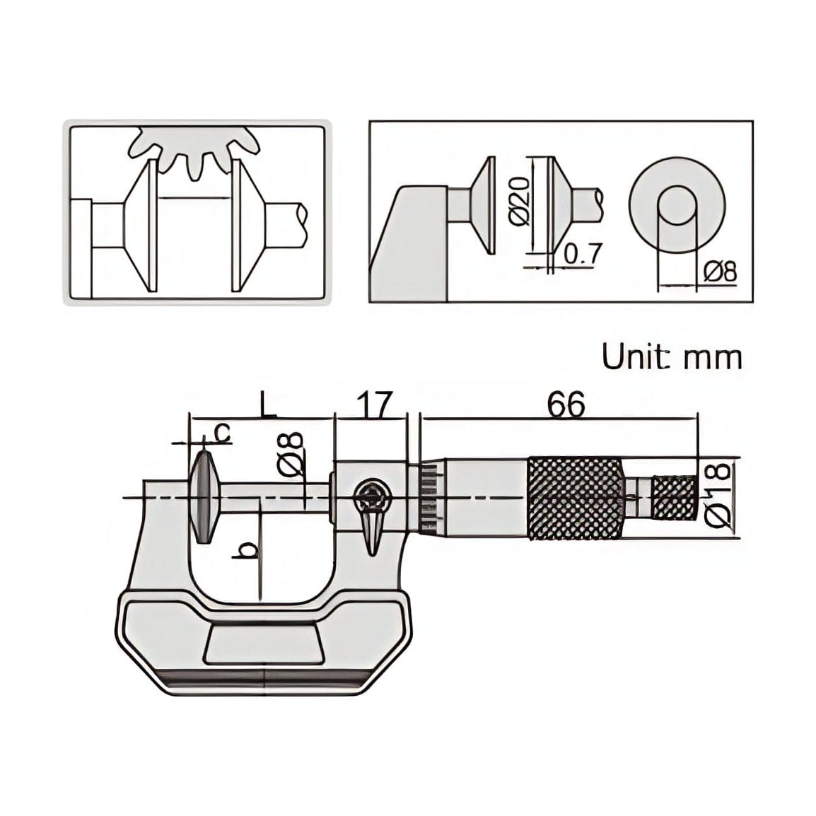Insize Disc Micrometer 50-75mm Range Series 3282-75 - Twin Eagle Imports