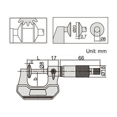 Insize Disc Micrometer 50-75mm Range Series 3282-75 - Twin Eagle Imports